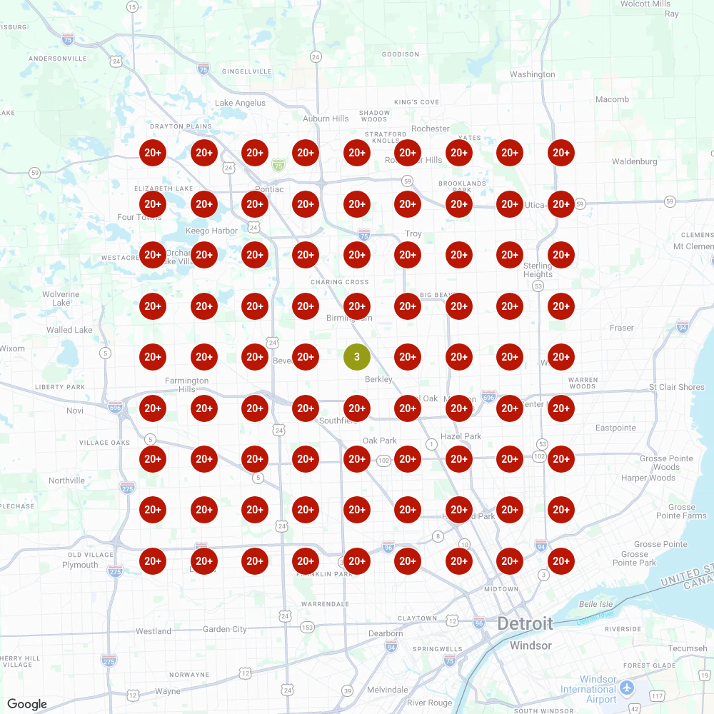 Beverly Hills dumpster rental rank map 5-mile
